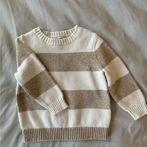 Striped Beige and White Sweater Old Navy